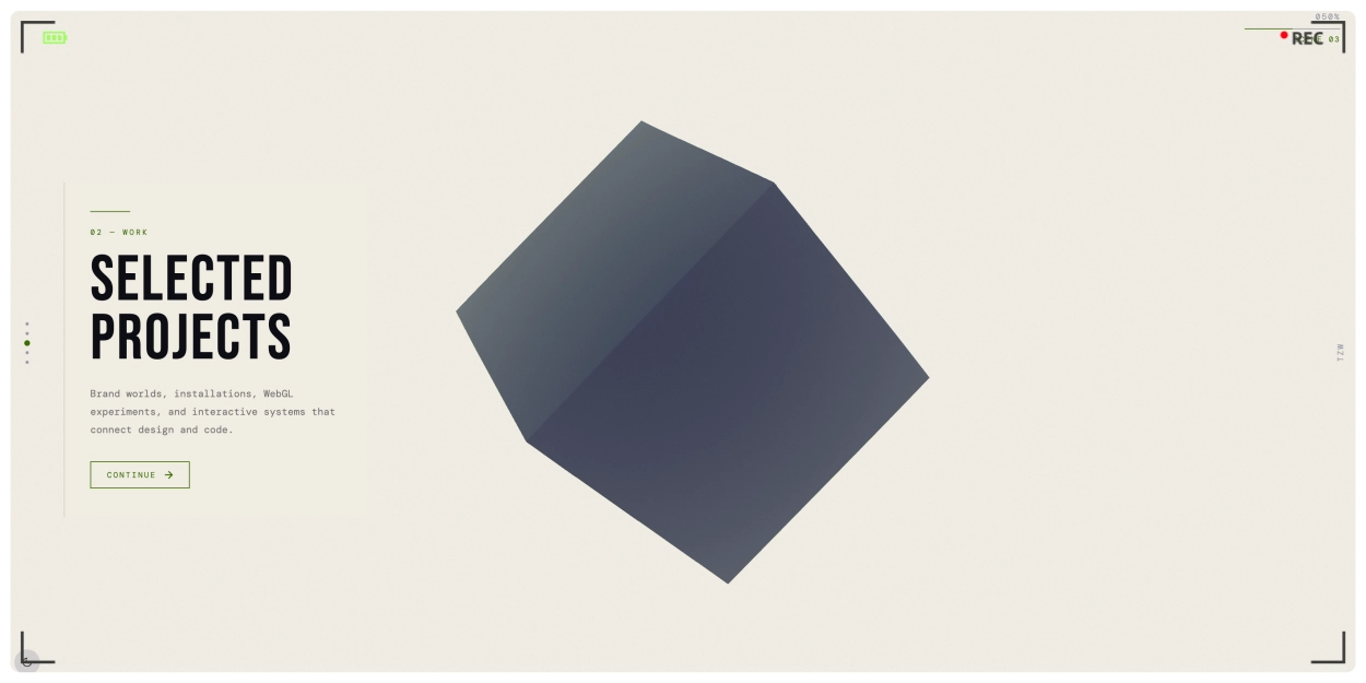 WebGL 滚动驱动三维场景切换效果——五段几何形态无缝过渡实现方案