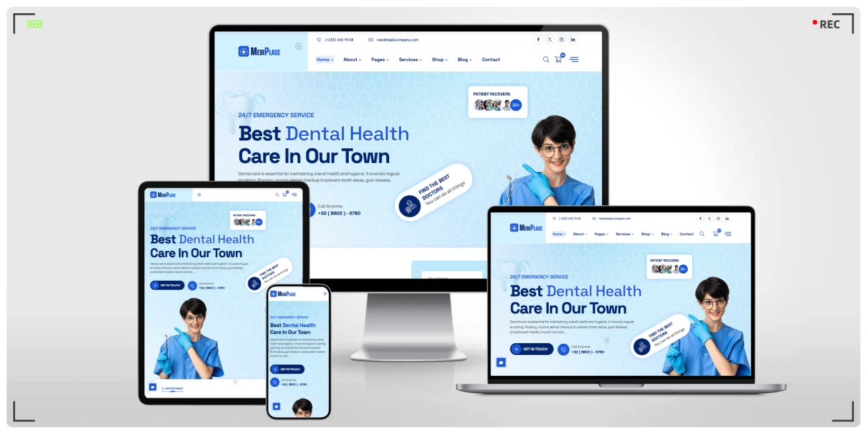 医疗健康网站专用 HTML 响应式模板 | 适合医院、诊所、牙科、眼科等多类型医疗机构建站