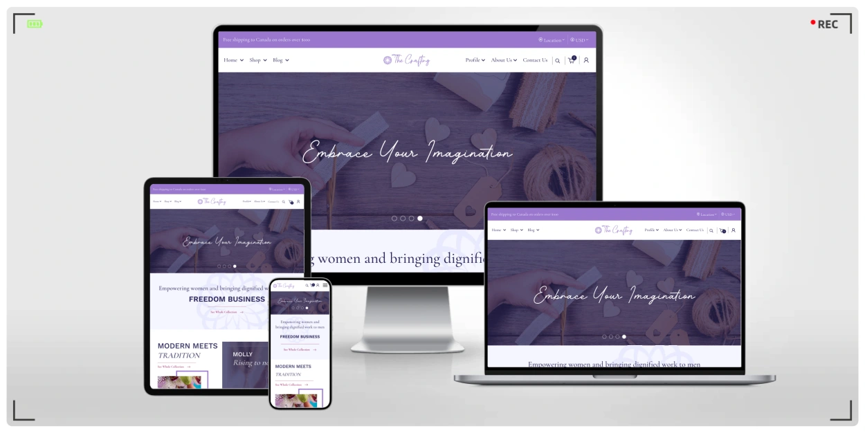 手工艺品独立站与电商专用 HTML 响应式模板，2套首页风格 · 30+页面 · Bootstrap 5构建