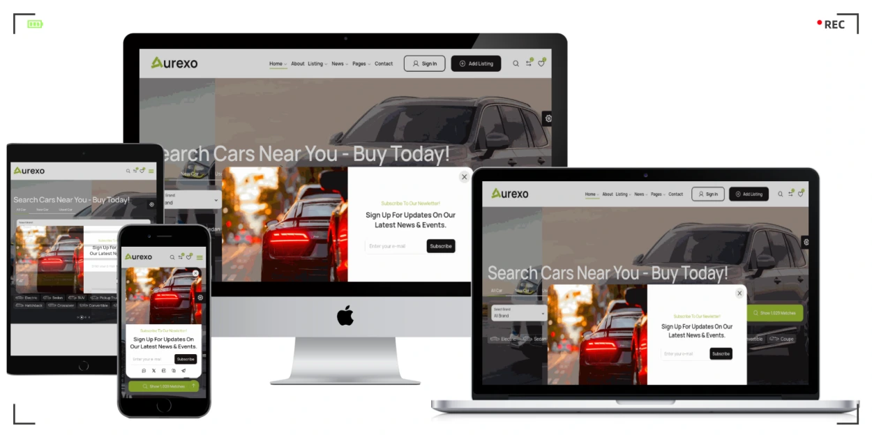 汽车经销商与车源展示 HTML 模板，10首页/含后台仪表盘/响应式自适应