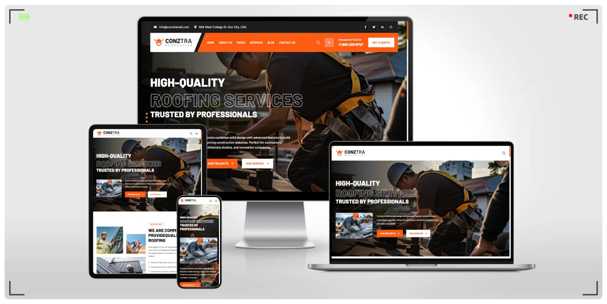建筑与工程公司专用 HTML 响应式网站模板