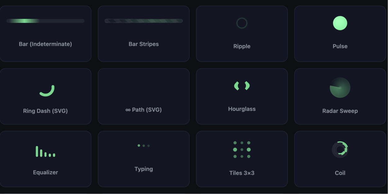 24种CSS+SVG加载动画合集，开箱即用的Loading效果库