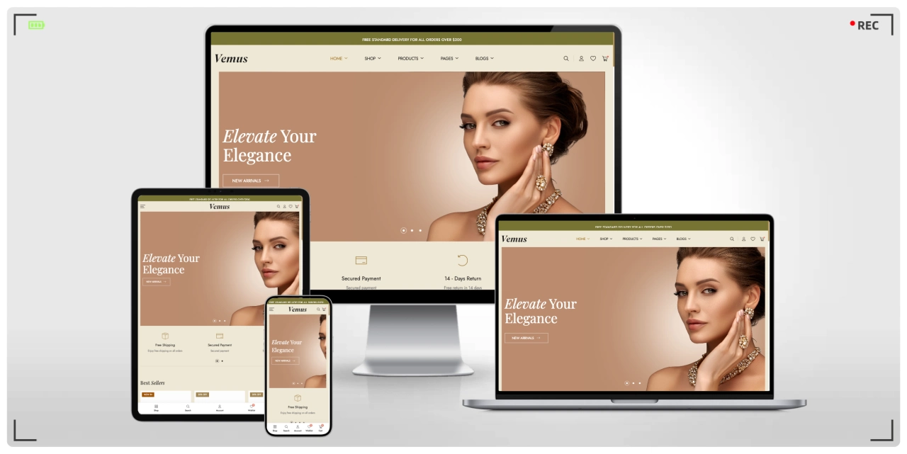 珠宝首饰电商网站 HTML 响应式模板 — 适用于珠宝品牌、奢华配饰与时尚精品店的专业建站方案