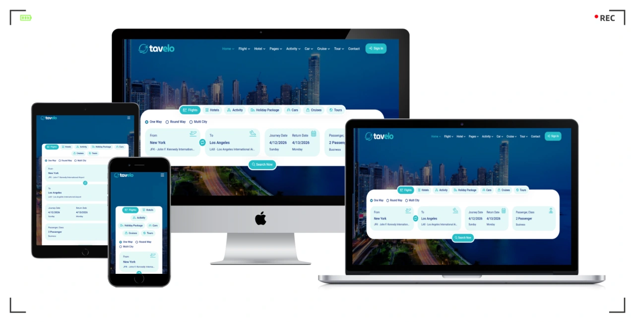 旅游预订网站 HTML5 响应式模板，适用于旅行社、旅游预订平台与导游服务机构的专业建站方案