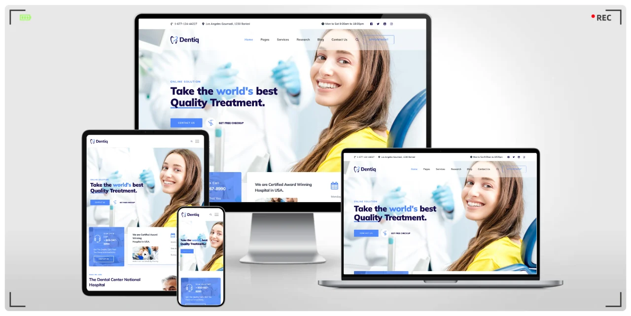 牙科诊所 & 医疗机构网站 HTML 响应式模板，适合口腔/医院/健康美容等机构建站