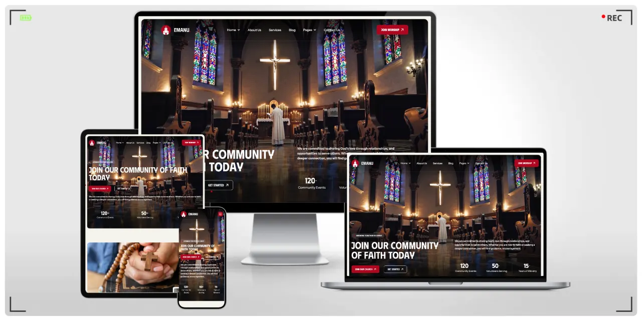 教会宗教组织网站专用 HTML 响应式模板，适合教会/非营利机构建站