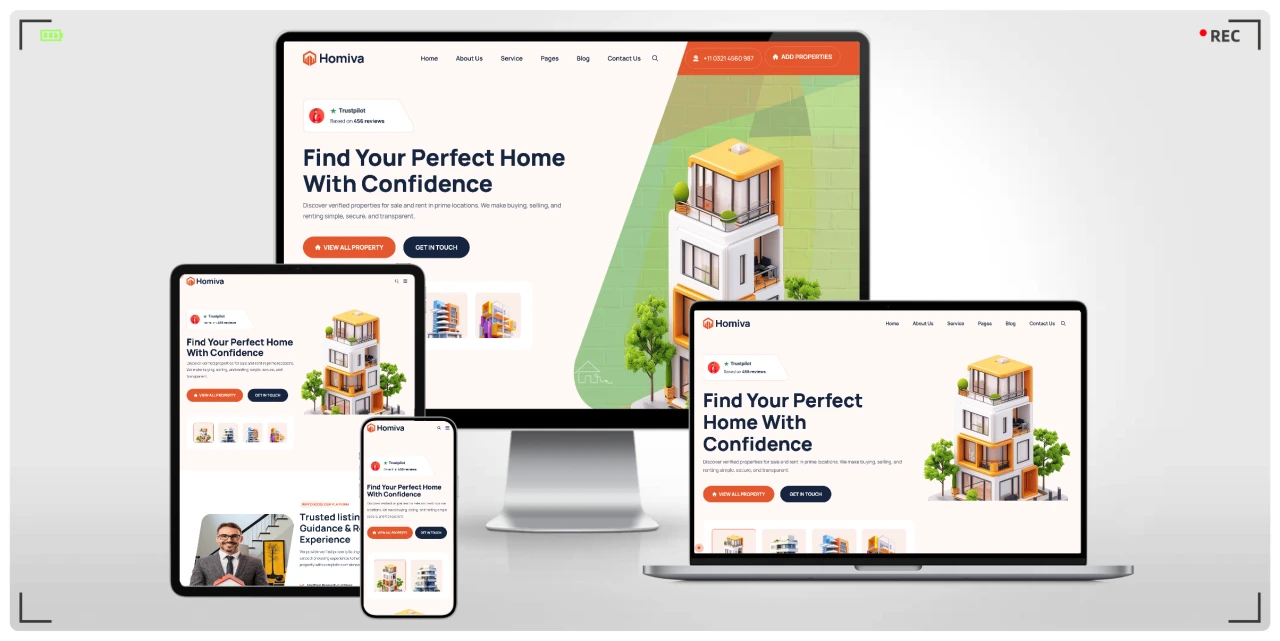 房产中介网站HTML模板，响应式房源展示页面，适合中介机构/租赁平台