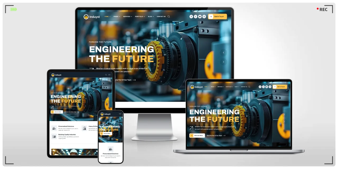 工厂与重工业 HTML 响应式网站模板，适合制造业/工程公司/建筑企业建站