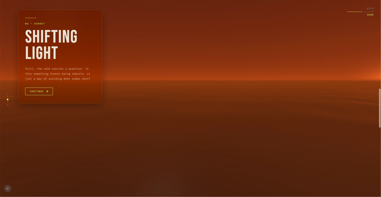 滚动同步 WebGL 海洋场景特效，片元着色器氛围切换沉浸式网页动效