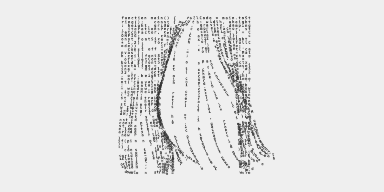 CSS+JS 字符门帘交互动效，鼠标划过字符摆动前端创意特效