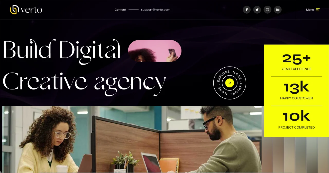 创意设计机构与数字营销代理网站专用 HTML 响应式模板