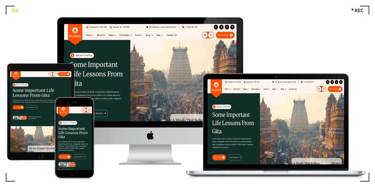 宗教机构网站 HTML 模板 — 寺庙/教堂/清真寺通用 · 多页面 · 响应式设计