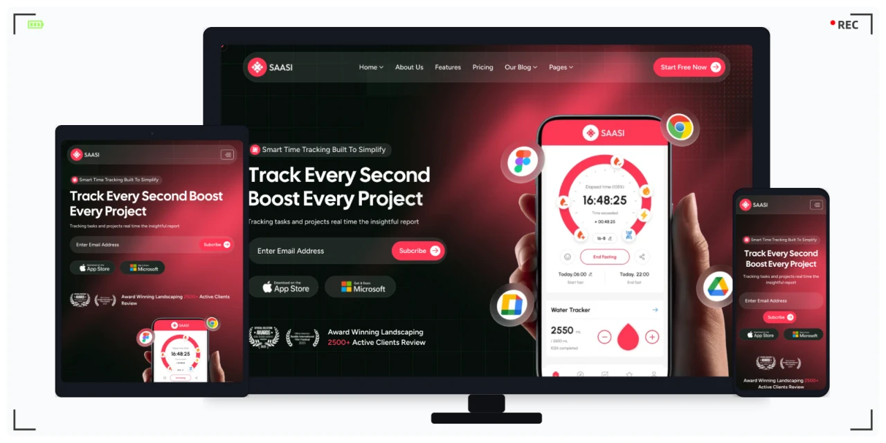 SaaS 软件产品、APP下载推广落地页专用 HTML 响应式网站模板，含10款个性首页