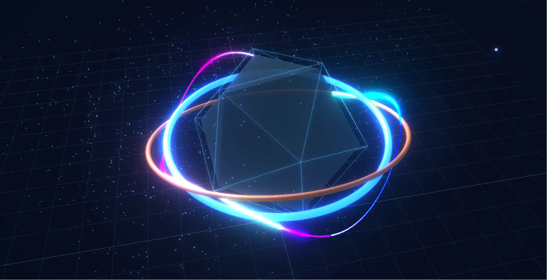 3D 几何光环效果 | Three.js 科技感可旋转 3D 动画组件