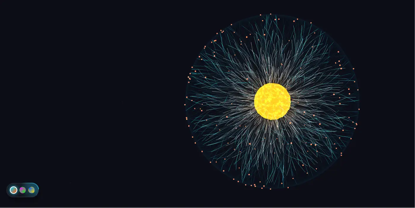 Three.js 行星内核能量流动可视化 发光脉络 3D 交互动画