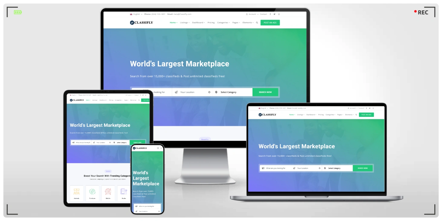 综合分类信息 Bootstrap 网站模板，适合二手交易及本地分类广告平台建站