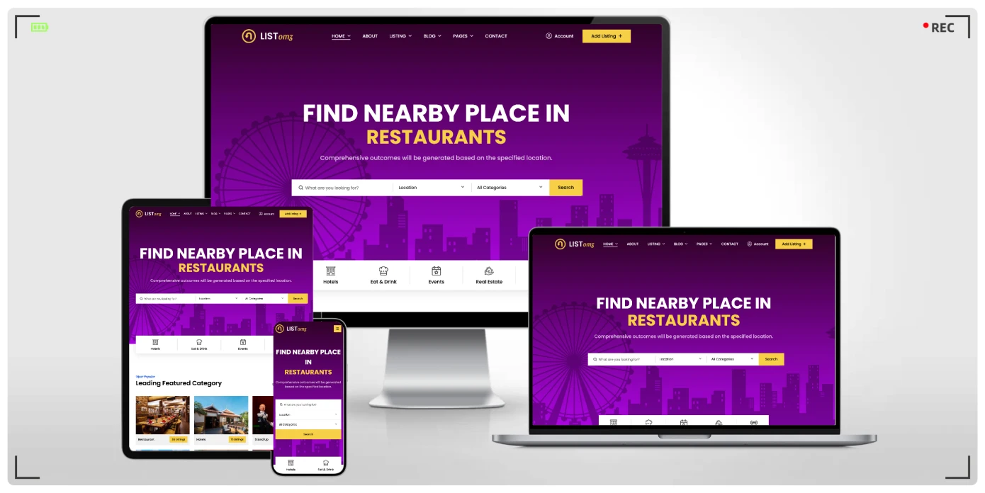 本地目录与信息列表 Bootstrap 网站模板，适合分类信息及商家导航平台建站