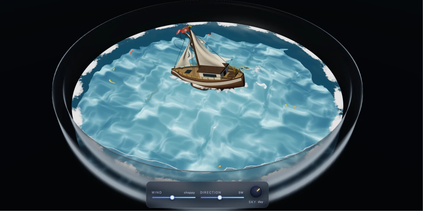 Three.js 3D微缩海洋交互特效：基于WebGL的动态水体渲染