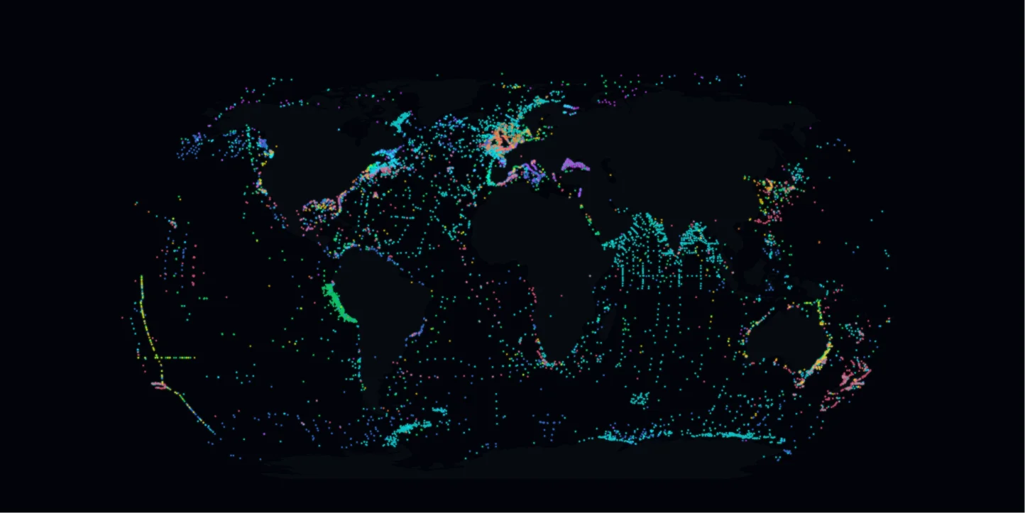 Canvas全球生物发光物种分布地图：基于WebGL的大数据可视化交互