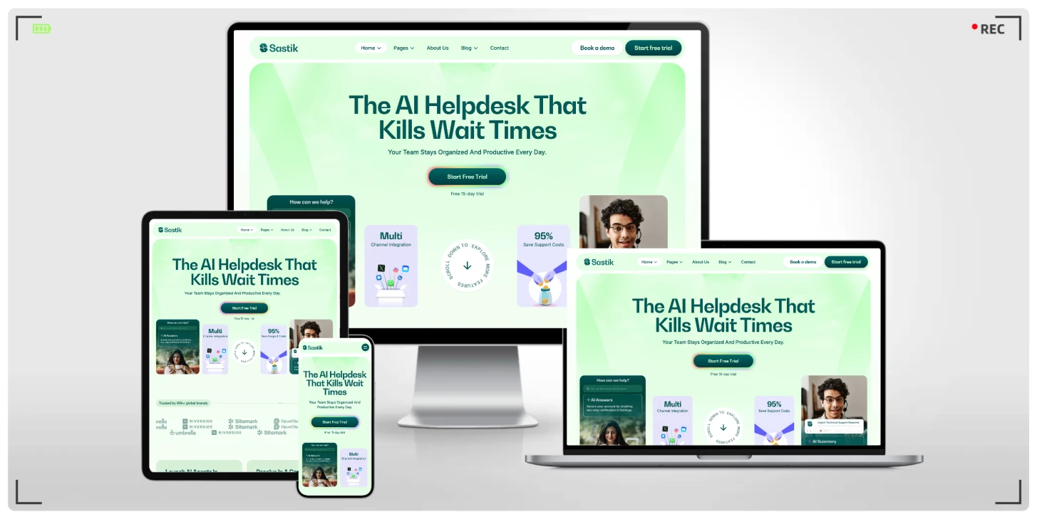 SaaS与科技创业公司专用 HTML 响应式网站模板
