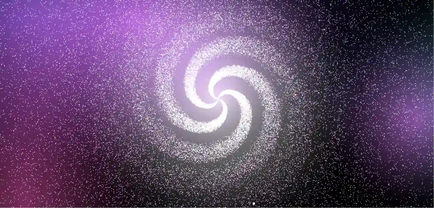 Three.js 3D粒子涡旋星系交互动画 | 沉浸式WebGL星空背景特效
