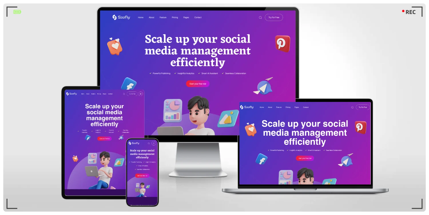 现代 SaaS/软件营销/产品推广落地页专用 HTML5 响应式模板 | 10 套细分方案/多行业场景通用