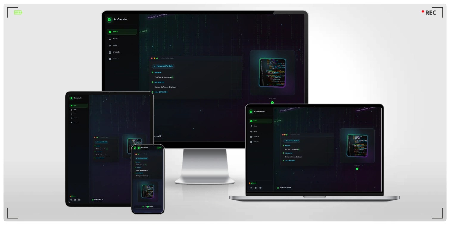 赛博极客风开发者作品集 HTML 响应式网站模板 | 终端交互与代码雨网页UI设计