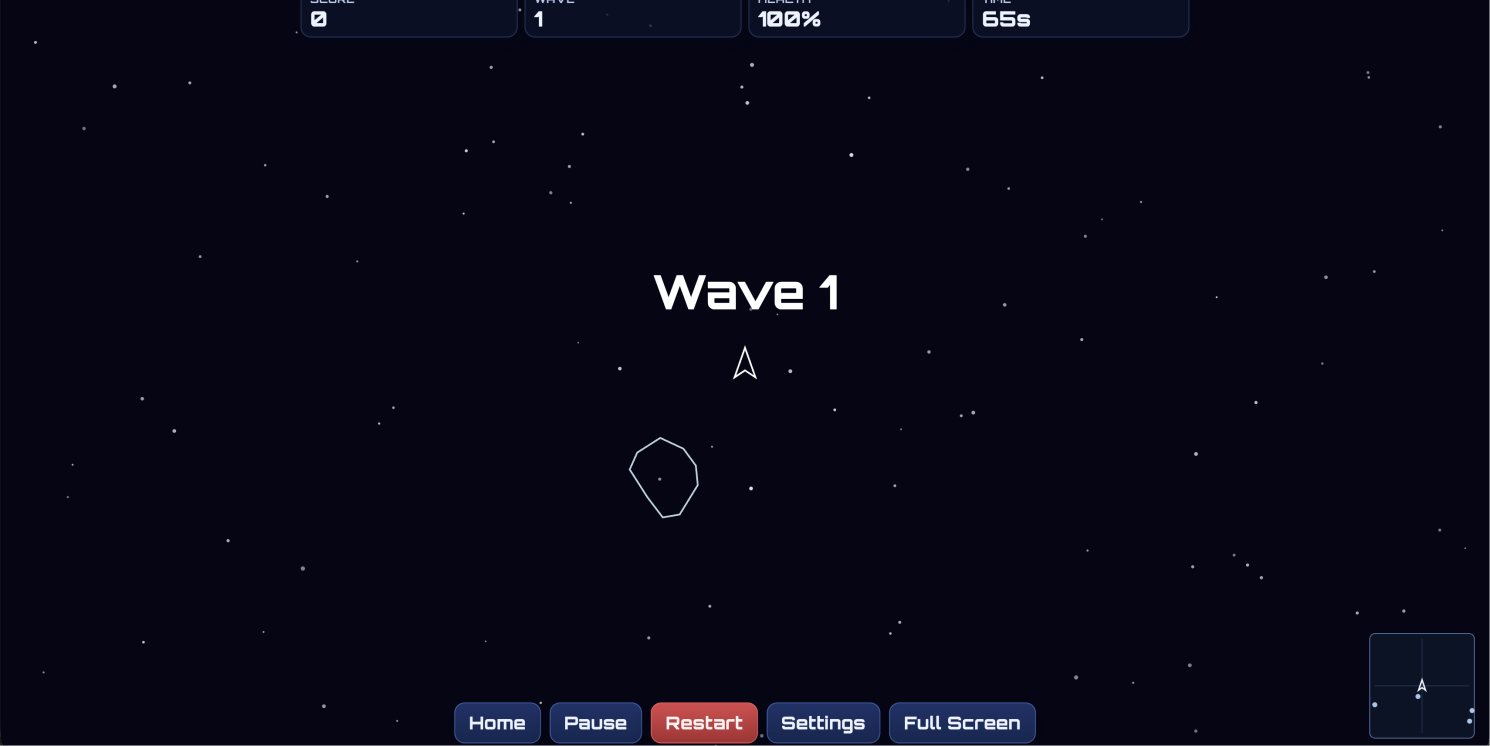 基于HTML5 Canvas实现的原生 JS 太空射击小游戏
