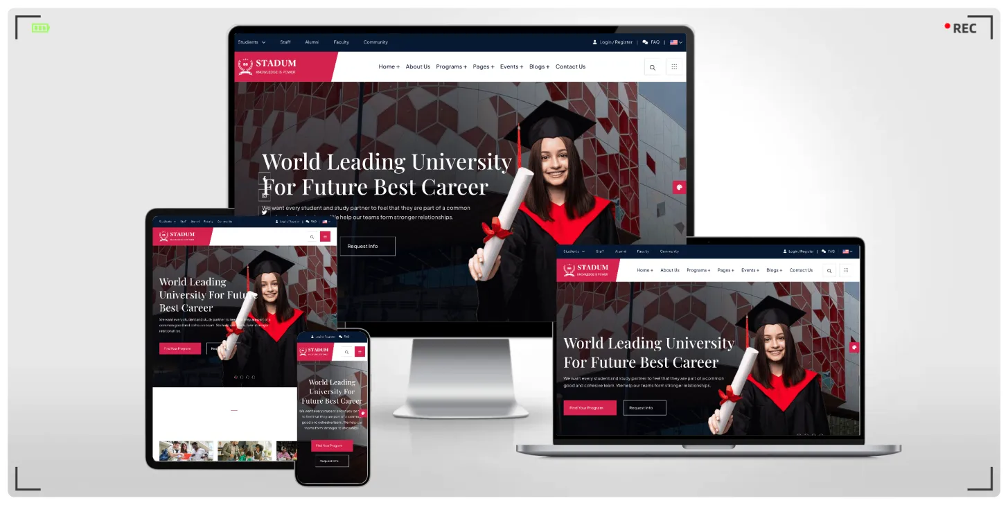 现代大学与高等教育学府专用 HTML 响应式建站模板 | 大学/招生/课程展示/教育机构通用