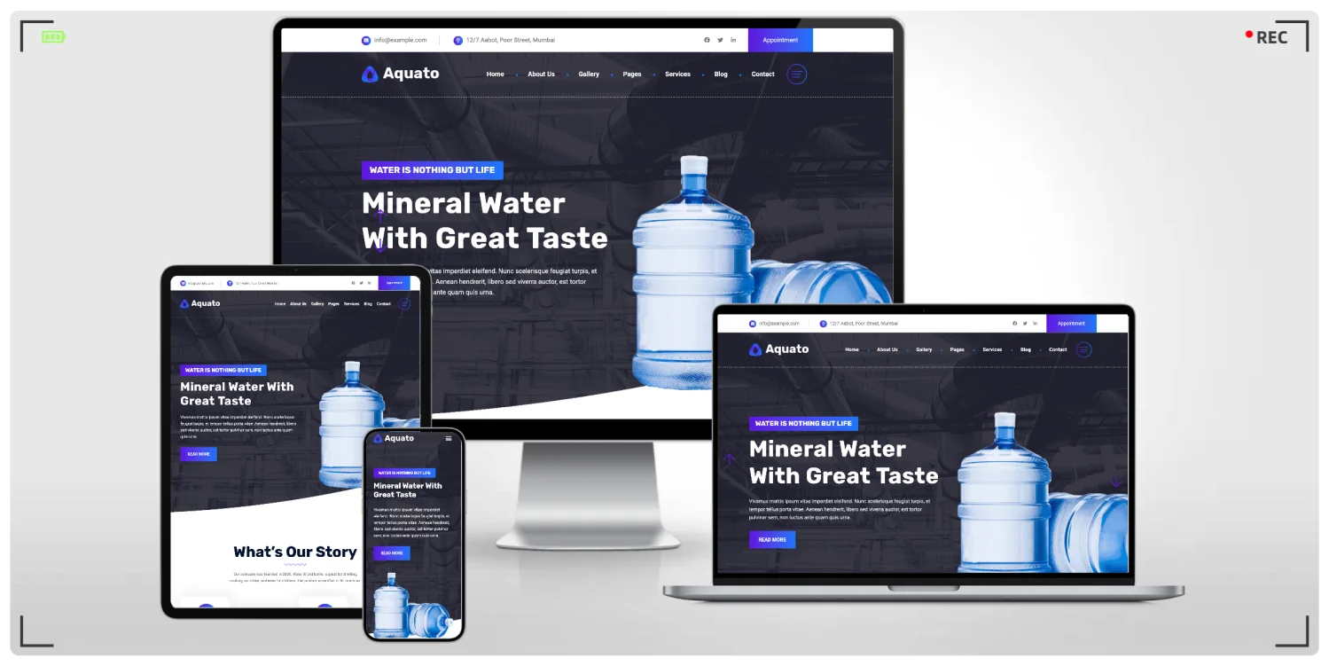 桶装水配送与饮用水品牌 HTML 建站模板 | 水站/净水器/送水到家业务网站通用