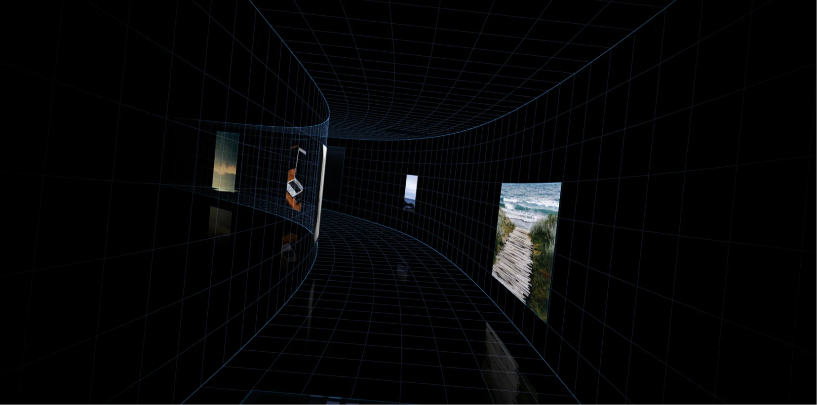 Three.js无限画廊 3D 隧道式图片展示特效