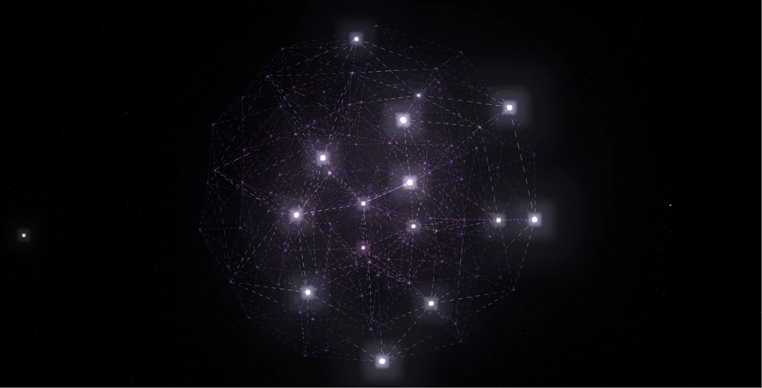 Three.js 3D量子神经网络粒子交互动画模板