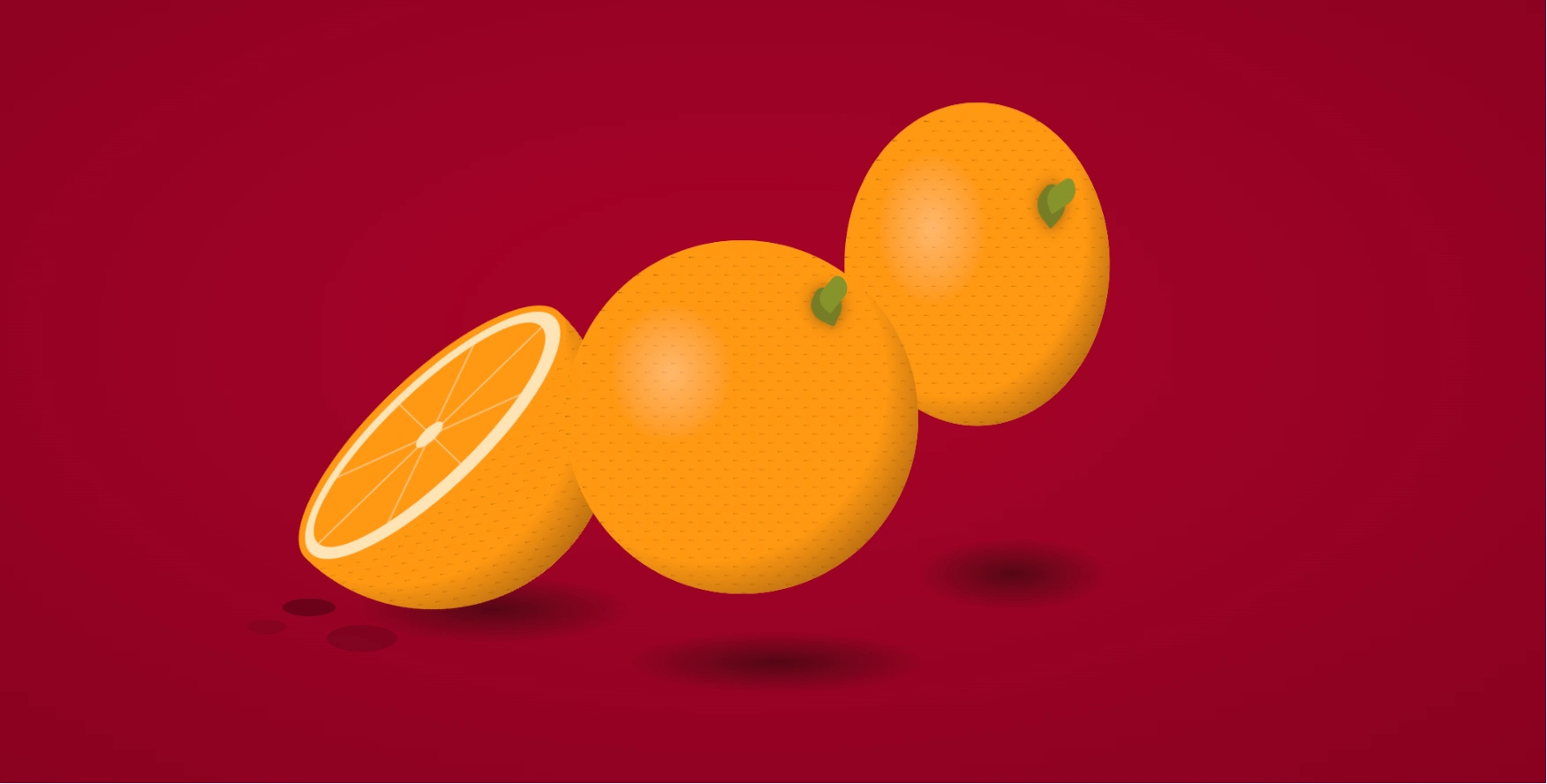 纯 CSS 橙子插画特效｜果皮纹理与滴汁弹跳Loading加载动画源码