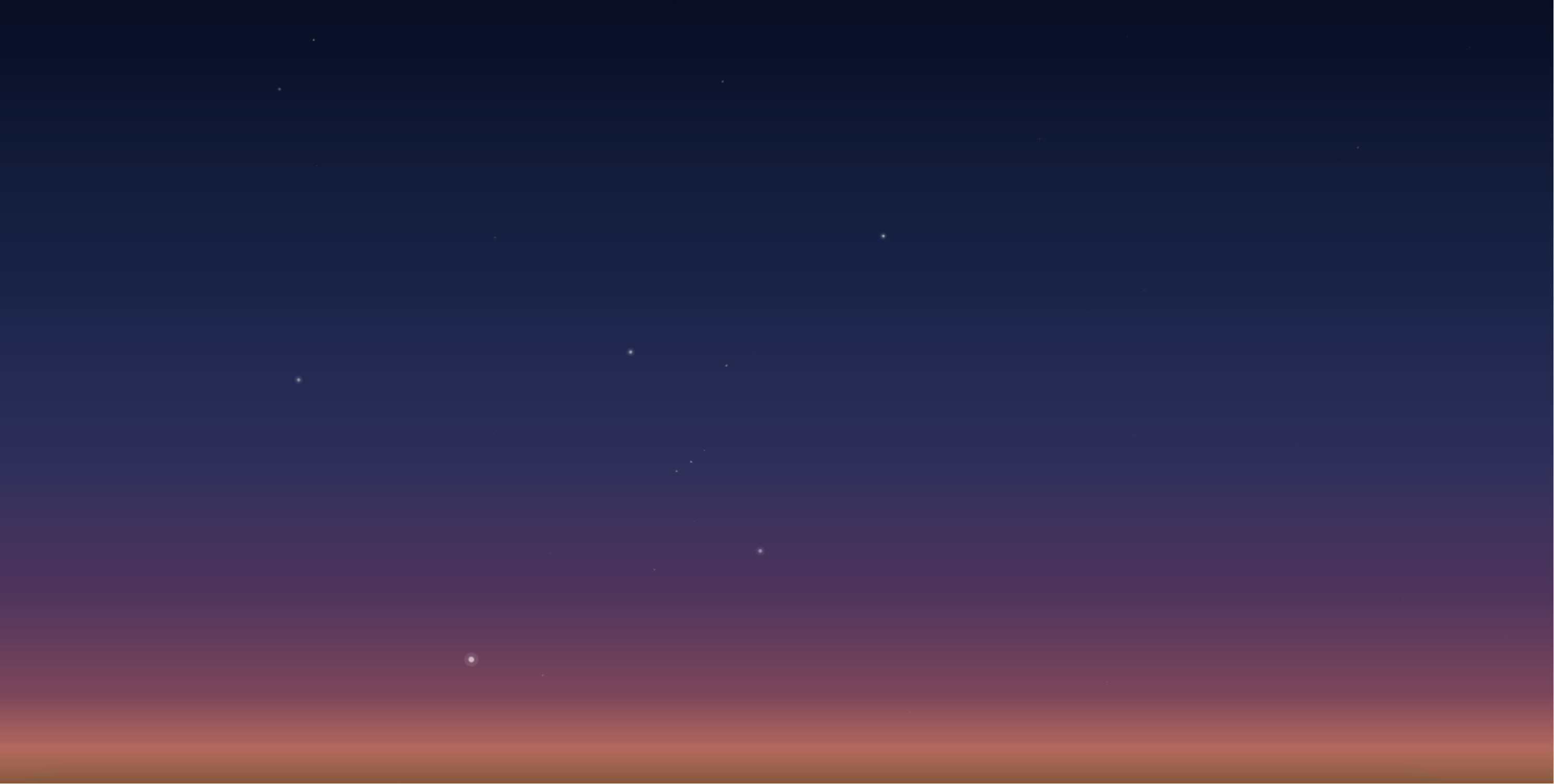 黎明星空背景特效，按真实星表坐标绘制的 Canvas 夜空