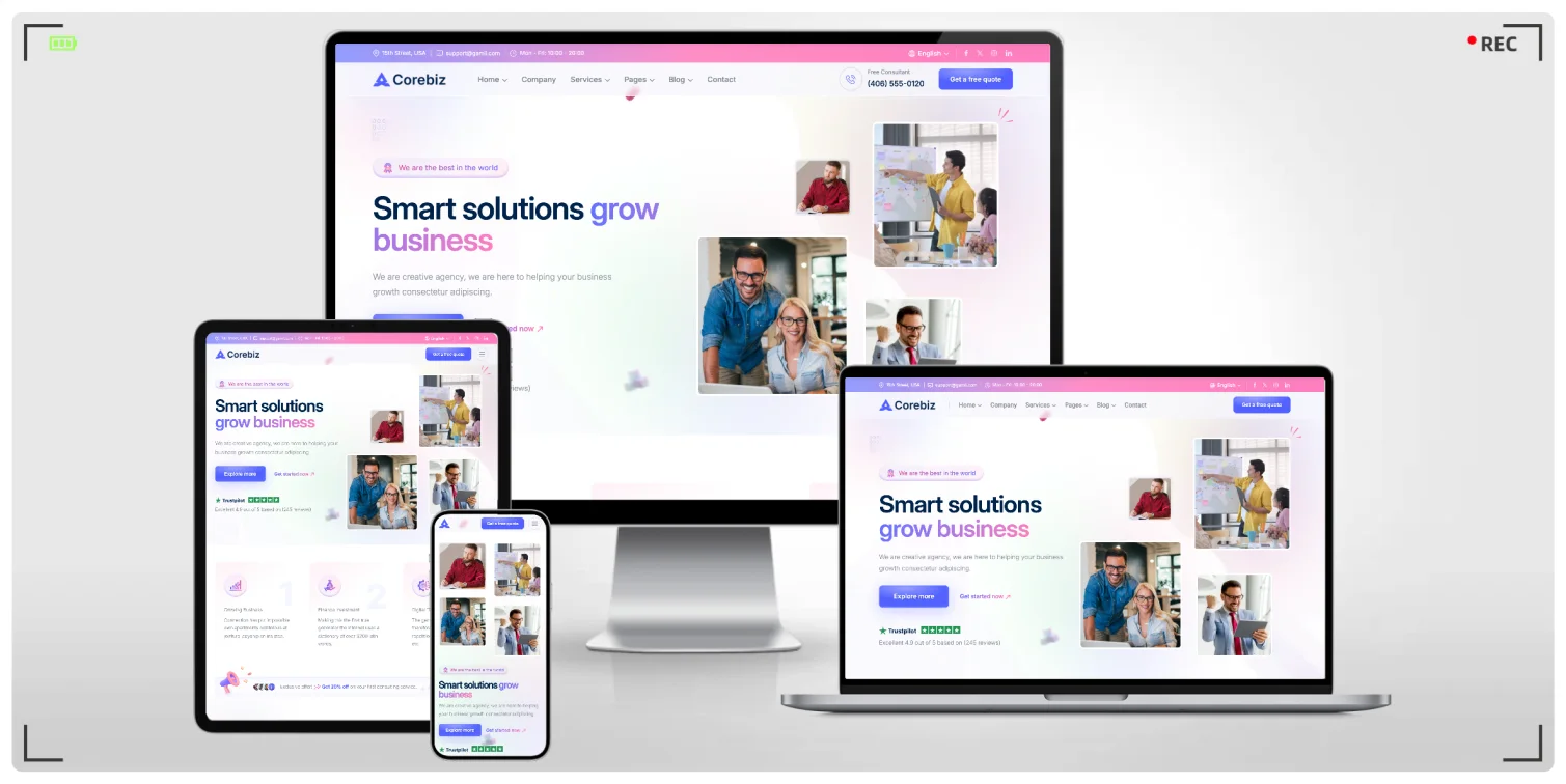 企业商务服务与医疗等10种行业可用的 HTML 响应式网站模板